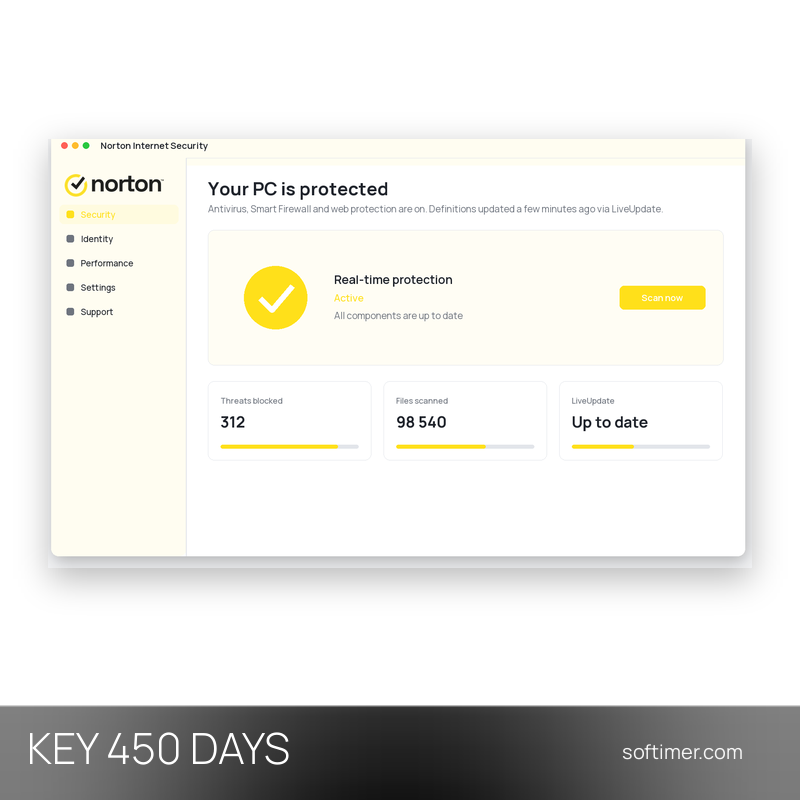 Norton Security Premium 5 clés x 90 jours - CLÉ de licence 450 jours / 10 appareils - Android / iOS / Mac / Windows