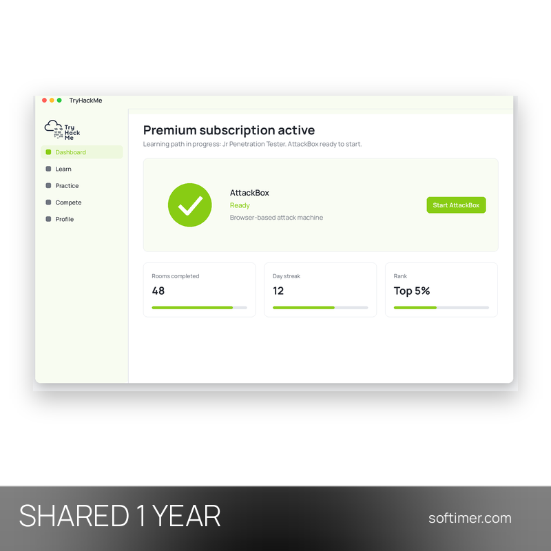 TryHackMe Premium - 1 Year - Shared ACCOUNT