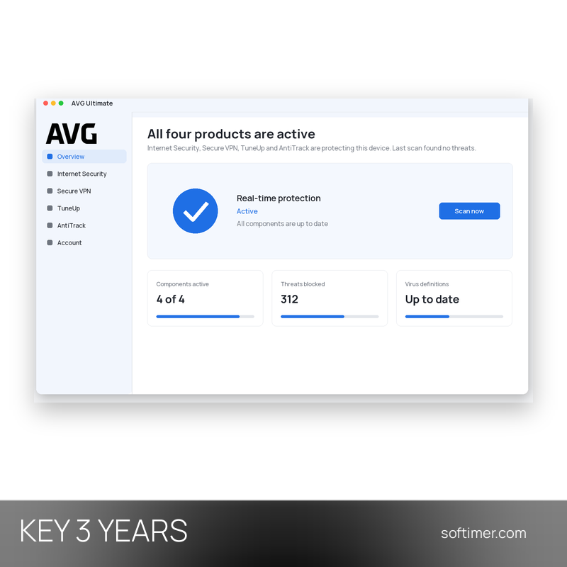 AVG Ultimate 2024 - 3 Years License KEY - Android / Mac / Windows