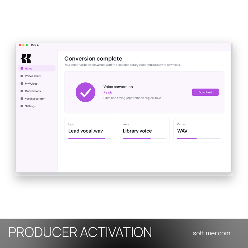 Kits AI Producer - AKTIVIERUNG auf Ihrem Konto 1 Monat - Web
