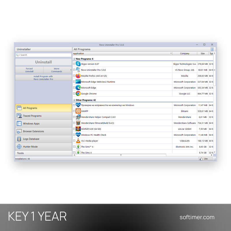 Revo Uninstaller Pro Portable 5 - Lizenzschlüssel 1 Jahr - Windows