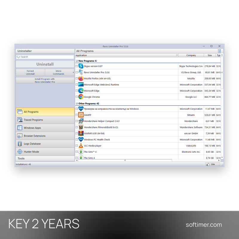 Revo Uninstaller Pro Portable 5 - Лицензионный ключ на 2 года - Windows