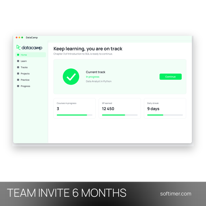 DataCamp Premium - 6 Months TEAM INVITATION - Web