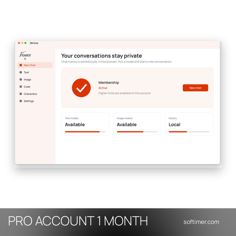 Venice AI Pro - 1 mois - ACCOUNT