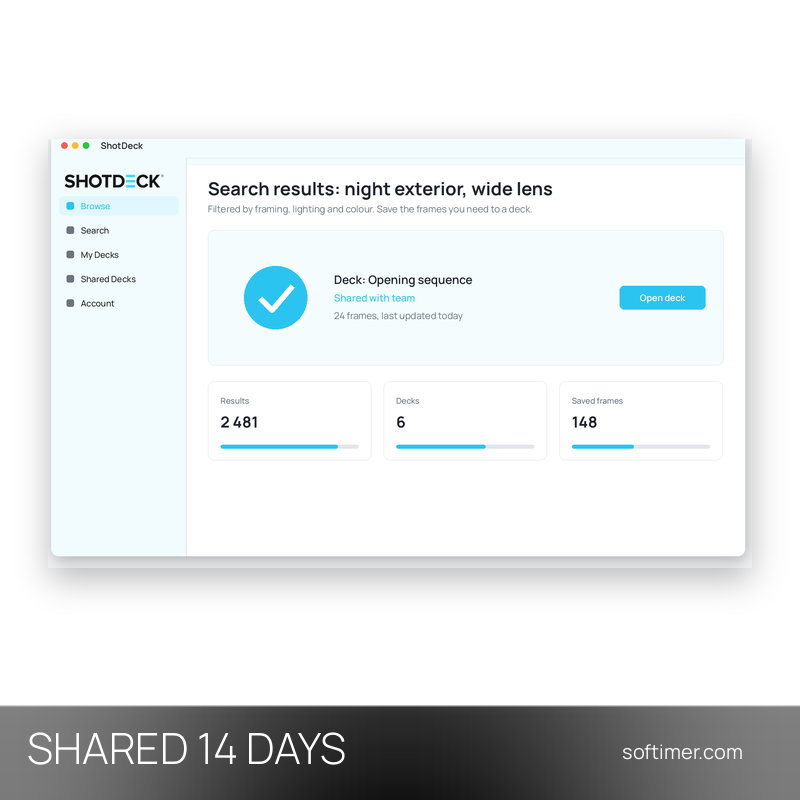 ShotDeck Premium - 14 Days - Shared ACCOUNT