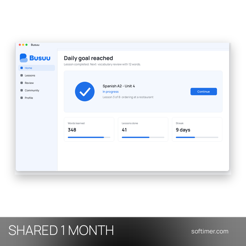 Busuu Premium - 1 месяц - Общий ACCOUNT