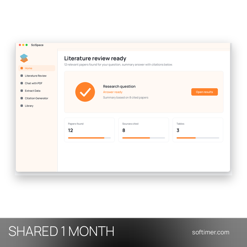 SciSpace Premium - 1 Monat - Geteilter ACCOUNT