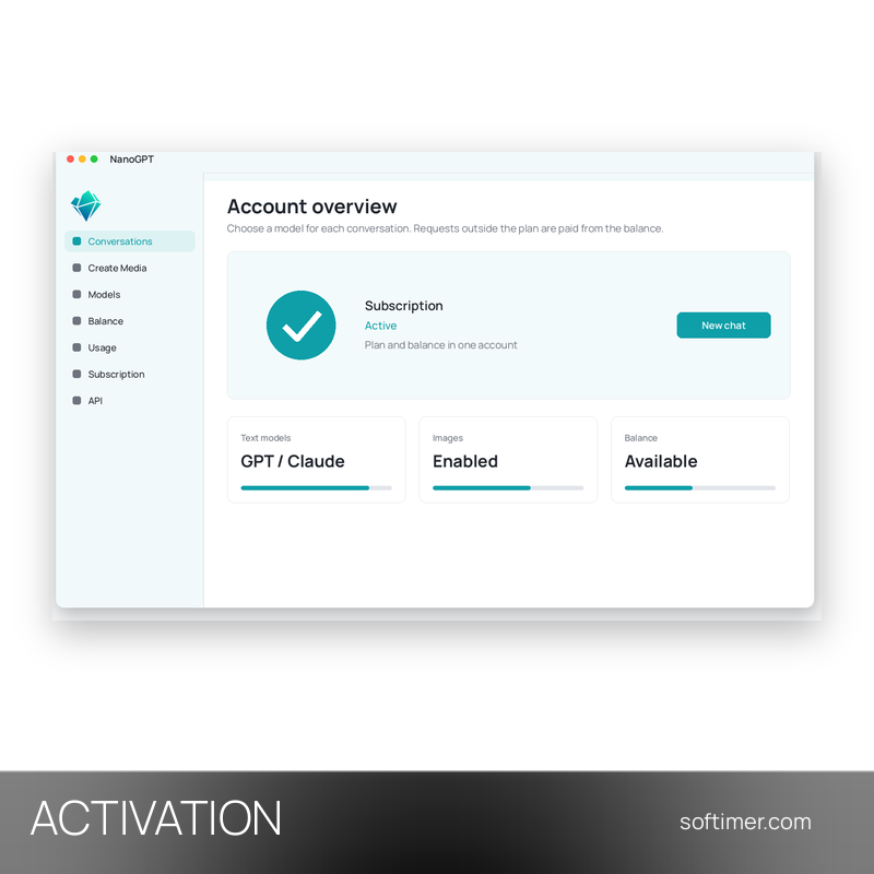 NanoGPT Balance 40 USD - ACTIVATION on your account - Web